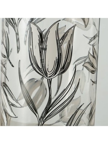 Boltze Vaas "Carina" transparant/zwart - (H)25 x Ø 12 cm