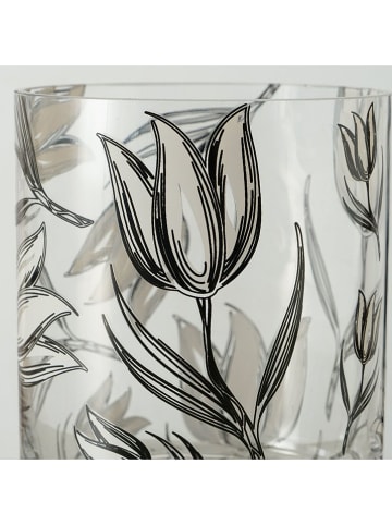 Boltze Vaas "Carina" transparant/zwart - (H)15 x Ø 12 cm