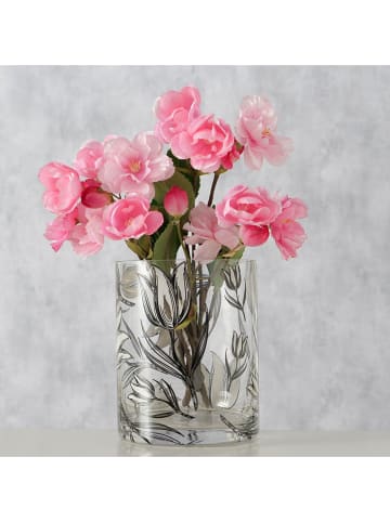 Boltze Vaas "Carina" transparant/zwart - (H)15 x Ø 12 cm