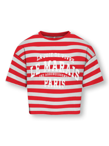 KIDS ONLY Shirt in Weiß/ Rot