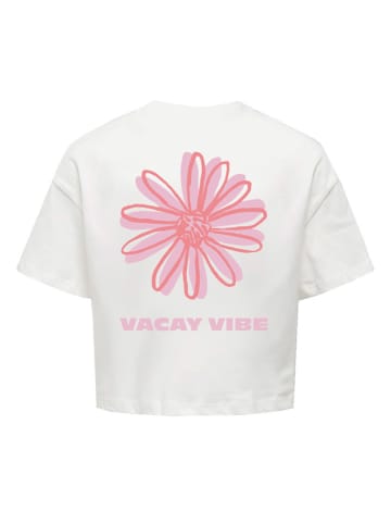 KIDS ONLY Koszulka "Vacay" w kolorze biało-jasnoróżowym
