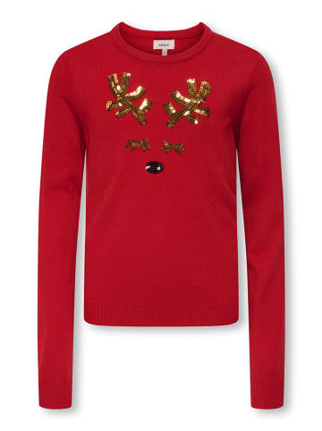KIDS ONLY Sweter "Xmas" w kolorze czerwonym