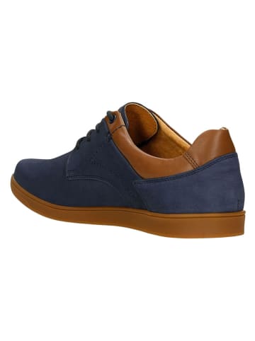 Wojas Leder-Schnürschuhe in Dunkelblau/ Hellbraun