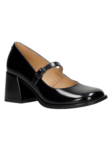 Wojas Leren pumps met riempje zwart