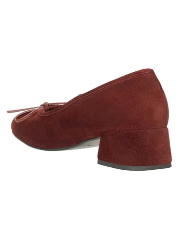 Wojas Skórzane czółenka w kolorze bordowym