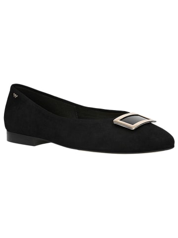 Wojas Leder-Ballerinas in Schwarz
