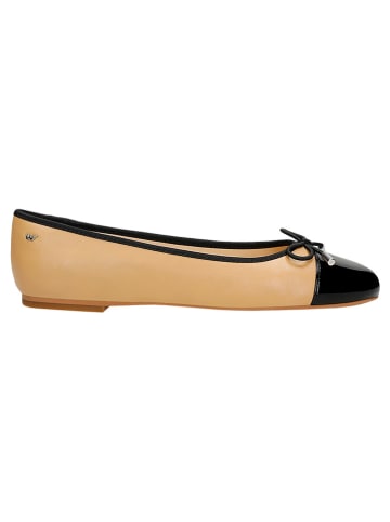 Wojas Leder-Ballerinas in Beige/ Schwarz
