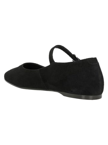 Wojas Leren ballerina's met bandje zwart