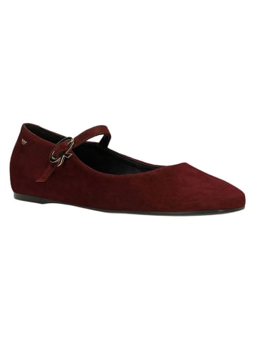 Wojas Leren ballerina's met bandje bordeaux