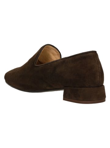 Wojas Skórzane slippersy w kolorze brązowym