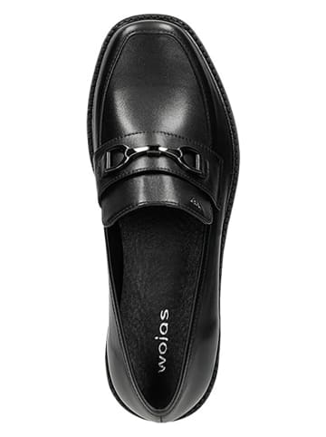 Wojas Leder-Mokassins in Schwarz