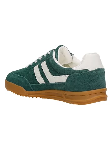 Wojas Skórzane sneakersy w kolorze zielono-białym