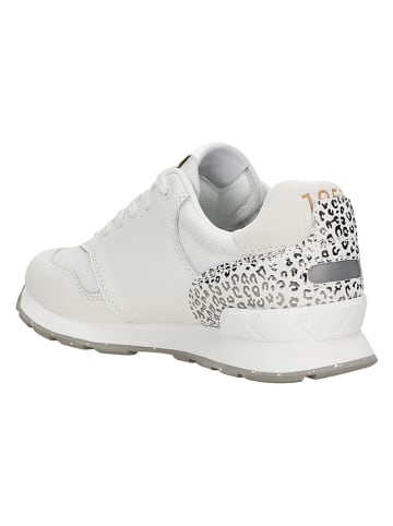 Relaks Skórzane sneakersy w kolorze srebrno-białym