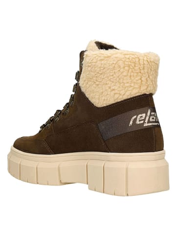 Relaks Skórzane botki w kolorze brązowym