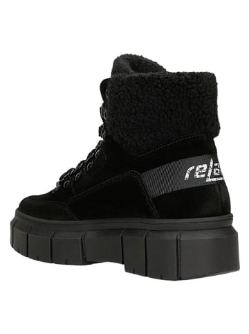 Relaks Skórzane botki w kolorze czarnym