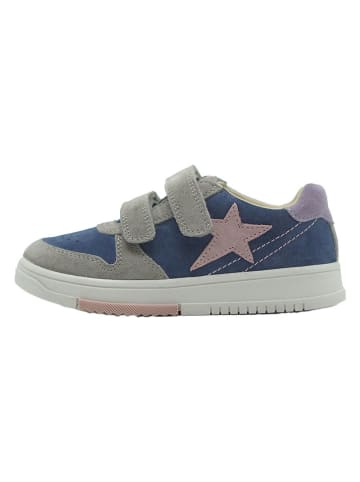 lamino Leder-Sneakers in Blau/ Grau
