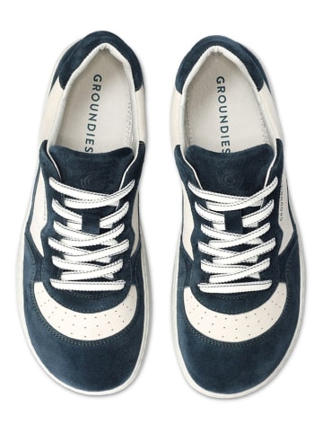 Groundies Leder-Barfußschuhe "Nova Special" in Dunkelblau/ Weiß