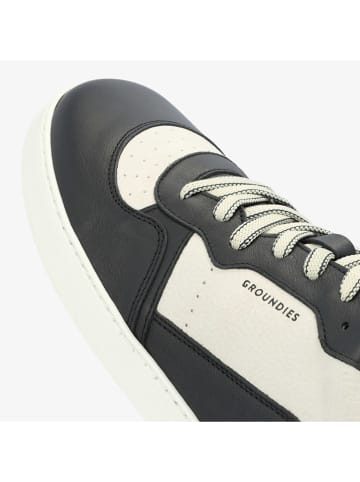 Groundies Leren barefootschoenen "Nova" zwart/wit