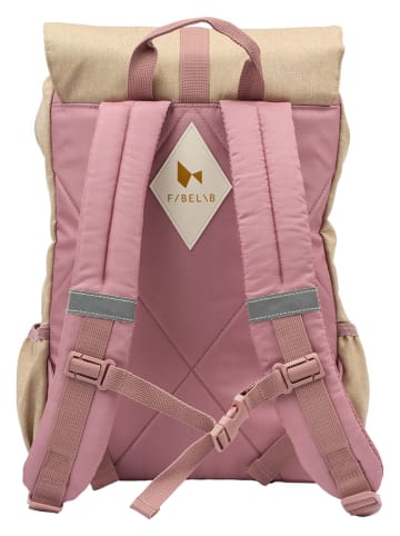 FABELAB Rucksack in Beige/ Rosa - (B)28 x (H)44 x (T)12 cm