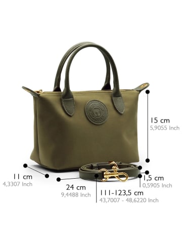 ATELIERS SAINT GERMAIN Leren handtas kaki - (B)24 x (H)15 x (D)11 cm