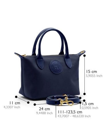 ATELIERS SAINT GERMAIN Leren handtas donkerblauw - (B)24 x (H)15 x (D)11 cm