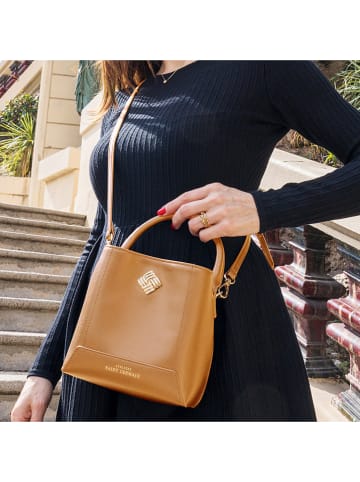 ATELIERS SAINT GERMAIN Leren handtas camel - (B)17 x (H)17 x (D)10 cm