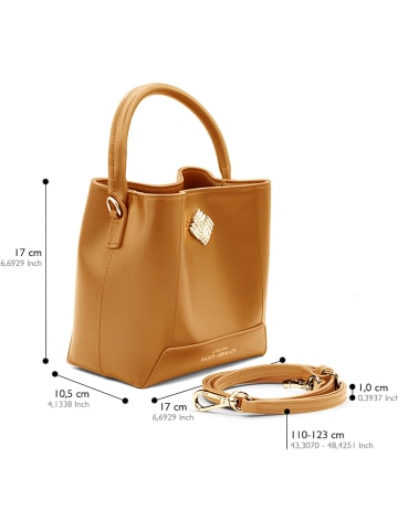 ATELIERS SAINT GERMAIN Leder-Henkeltasche in Camel - (B)17 x (H)17 x (T)10 cm
