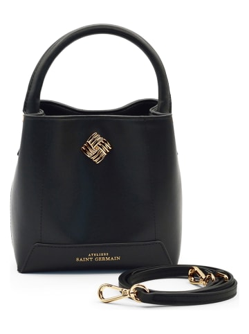 ATELIERS SAINT GERMAIN Leder-Henkeltasche in Schwarz - (B)17 x (H)17 x (T)10 cm