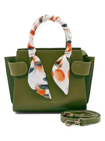 ATELIERS SAINT GERMAIN Leder-Henkeltasche in Oliv - (B)19 x (H)17 x (T)9 cm
