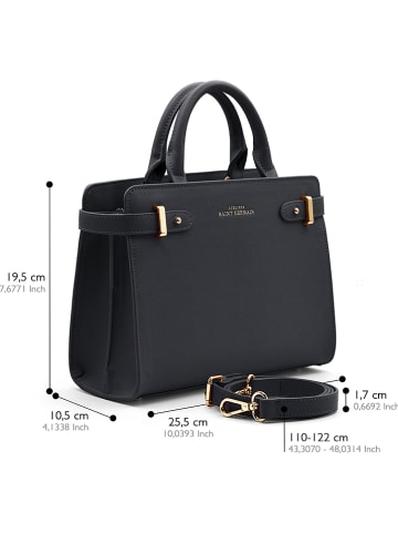 ATELIERS SAINT GERMAIN Leren handtas zwart - (B)25 x (H)19 x (D)10 cm