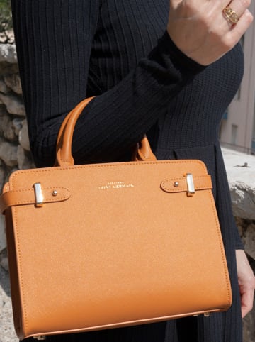 ATELIERS SAINT GERMAIN Leder-Henkeltasche in Camel - (B)25,5 x (H)19,5 x (T)10,5 cm