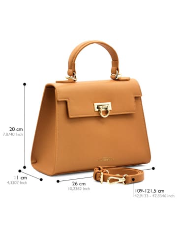 ATELIERS SAINT GERMAIN Leder-Henkeltasche in Hellbraun - (B)26 x (H)20 x (T)11 cm