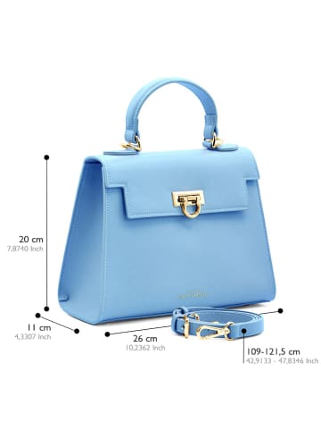 ATELIERS SAINT GERMAIN Leren handtas lichtblauw - (B)26 x (H)20 x (D)11 cm