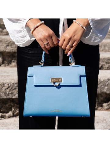 ATELIERS SAINT GERMAIN Leder-Henkeltasche in Hellblau - (B)26 x (H)20 x (T)11 cm