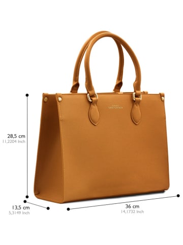 ATELIERS SAINT GERMAIN Leder-Henkeltasche in Hellbraun - (B)36 x (H)28,5 x (T)13,5 cm
