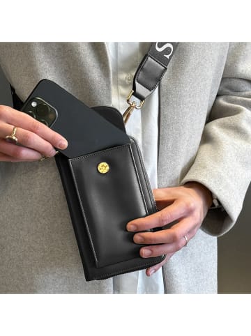 ATELIERS SAINT GERMAIN Leren smartphonetas zwart - (B)15 x (H)8 x (D)2 cm
