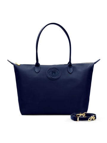 ATELIERS SAINT GERMAIN Leder-Shopper in Dunkelblau - (B)43 x (H)25 x (T)19 cm