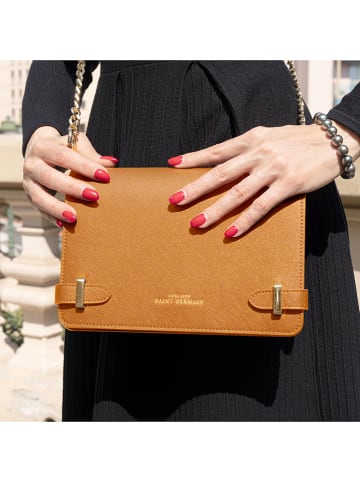 ATELIERS SAINT GERMAIN Leder-Umhängetasche in Camel - (B)23 x (H)17 x (T)7 cm