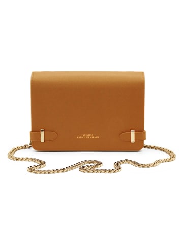 ATELIERS SAINT GERMAIN Leder-Umhängetasche in Camel - (B)23 x (H)17 x (T)7 cm