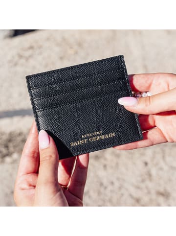 ATELIERS SAINT GERMAIN Leder-Kartenetui in Schwarz - (B)10 x (H)9 x (T)0,3 cm