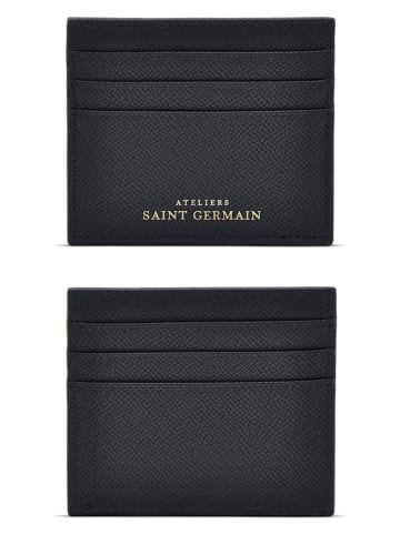 ATELIERS SAINT GERMAIN Leder-Kartenetui in Schwarz - (B)10 x (H)9 x (T)0,3 cm