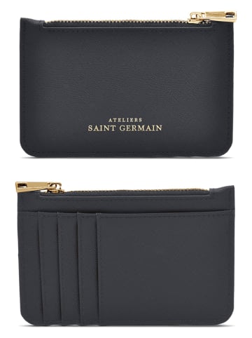 ATELIERS SAINT GERMAIN Leder-Kartenetui in Schwarz - (B)13 x (H)9 x (T)0,2 cm