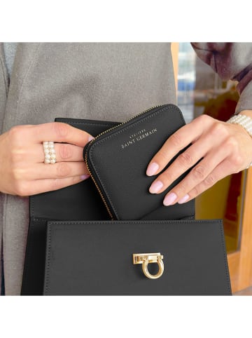 ATELIERS SAINT GERMAIN Leder-Geldbörse in Schwarz - (B)12,5 x (H)10,5 x (T)2,5 cm