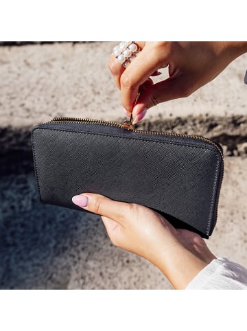 ATELIERS SAINT GERMAIN Leder-Geldbörse in Schwarz - (B)19 x (H)10 x (T)2,5 cm