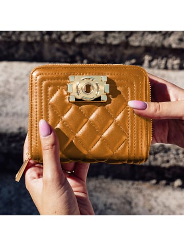 ATELIERS SAINT GERMAIN Leder-Geldbörse in Camel - (B)14 x (H)11 x (T)3 cm