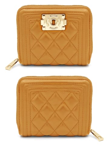 ATELIERS SAINT GERMAIN Leren portemonnee camel - (B)14 x (H)11 x (D)3 cm