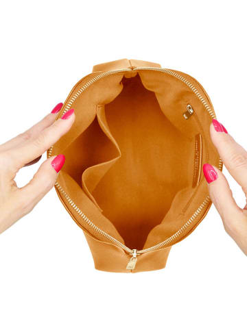 ATELIERS SAINT GERMAIN Skórzana kosmetyczka w kolorze jasnobrązowym - 24 x 17 x 8 cm