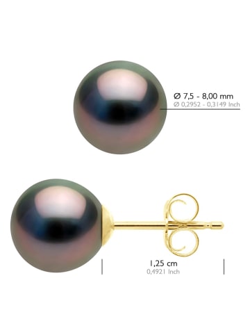 ATELIERS SAINT GERMAIN Gold-Ohrstecker mit Tahitizuchtperlen