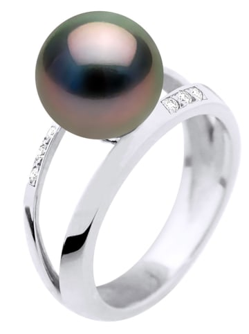 ATELIERS SAINT GERMAIN Weißgold-Ring mit Perle und Diamneten