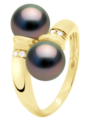 ATELIERS SAINT GERMAIN Gold-Ring mit Diamanten und Tahitizuchtperle